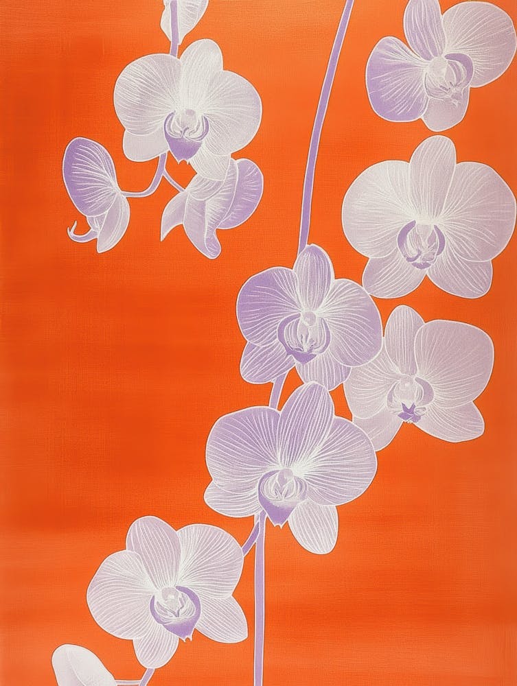 Orchids On Orange 1