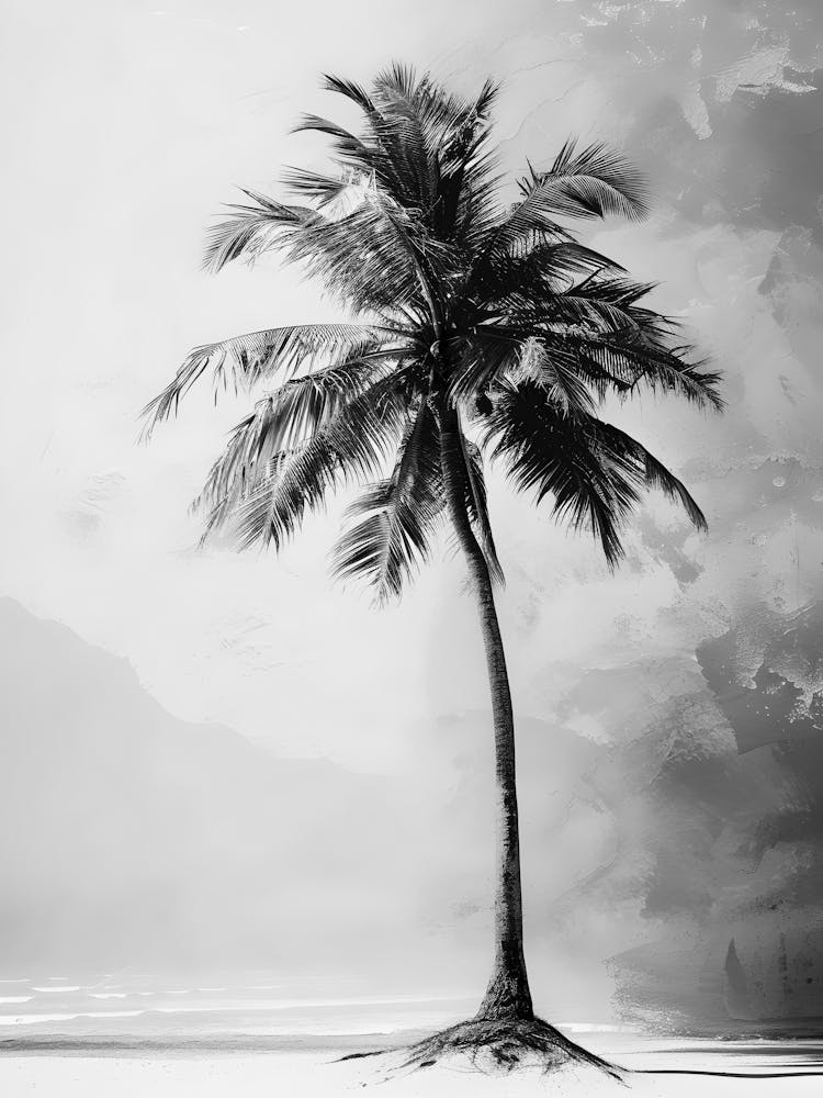 Black And White Palm Tree 2