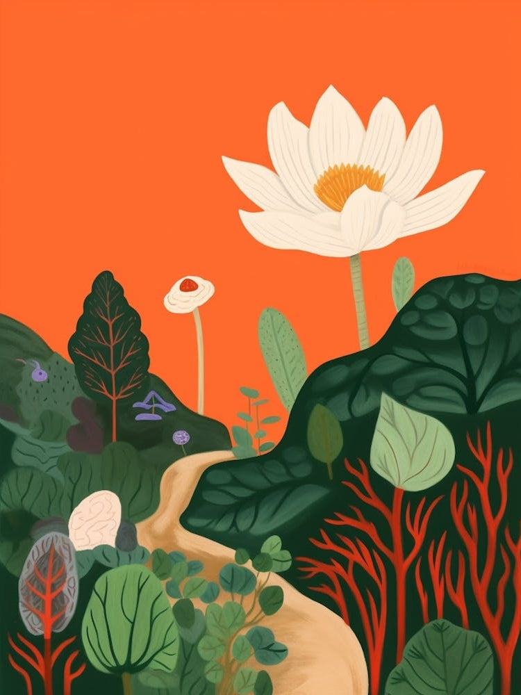 Boho Wildflower Painting Bloodroot Sanguinaria 2