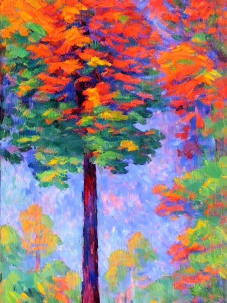 Redwood tree Abstract Block Colour