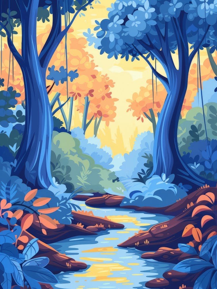 Forest Landscape With Stream