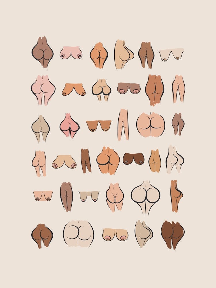All Shapes and Sizes Boobs and Bums Print