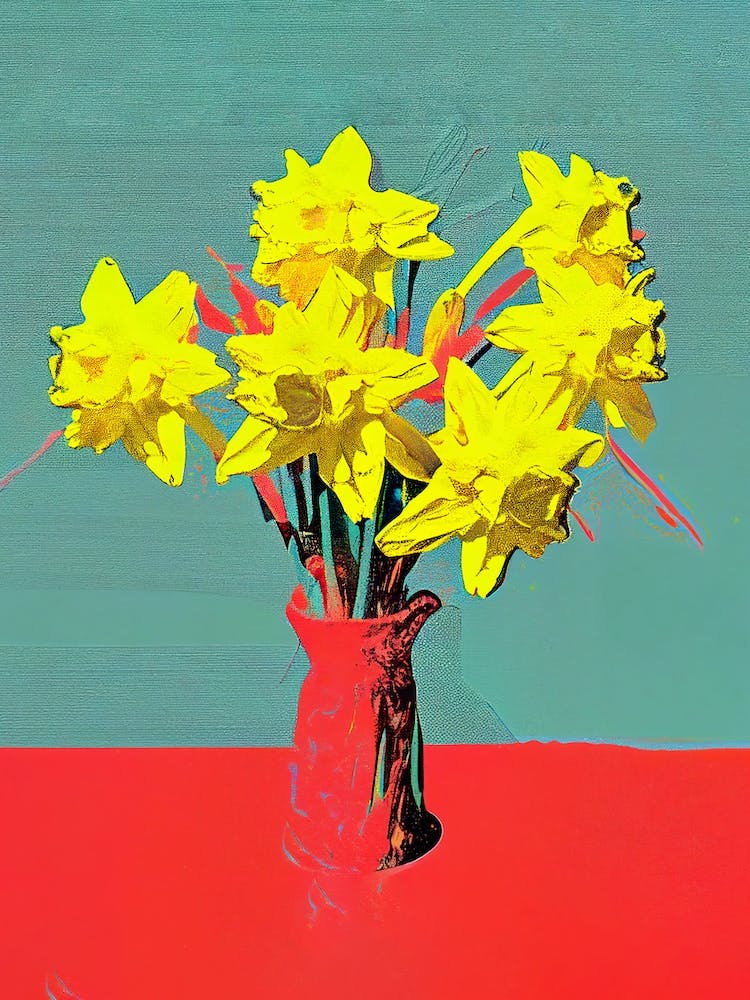 Daffodils Pop Art Andy Warhol Style 2