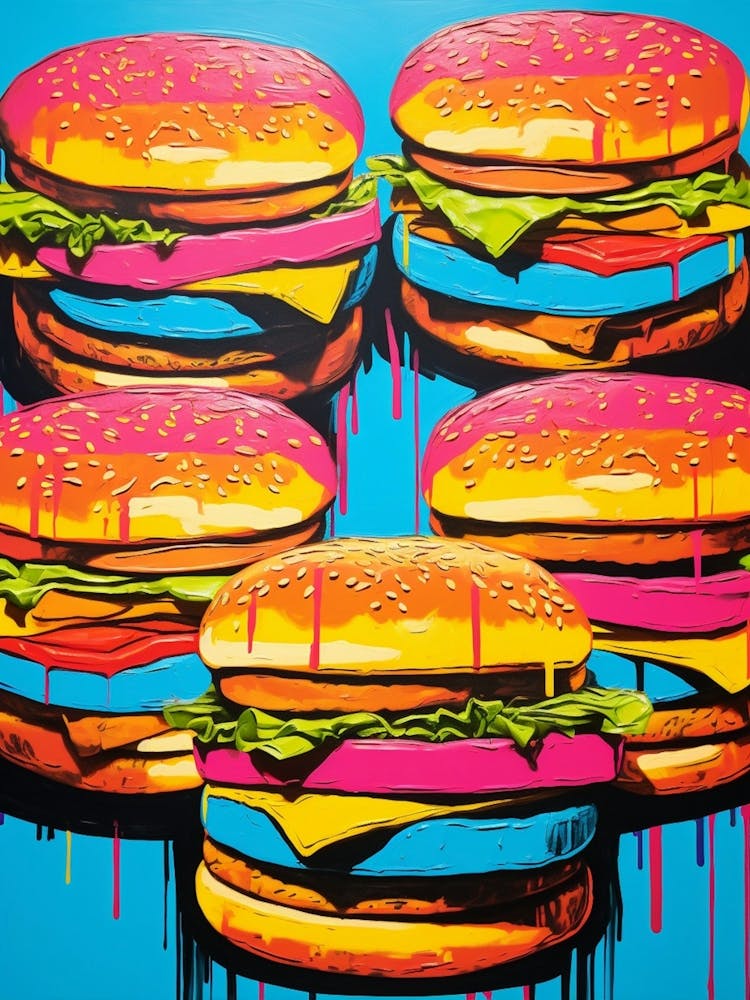 Burger Paint Drip Pop Art 1