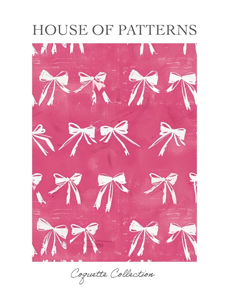 Pink And White Bows 4 Pattern Poster