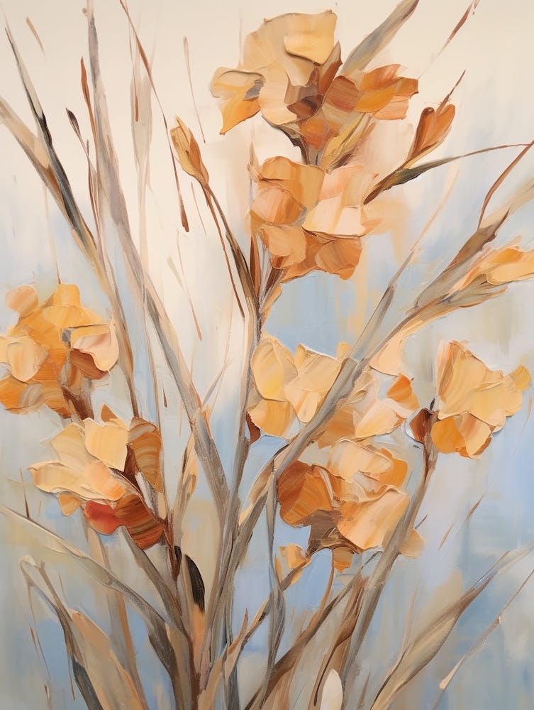Fall Flower Painting Flax Flower 3