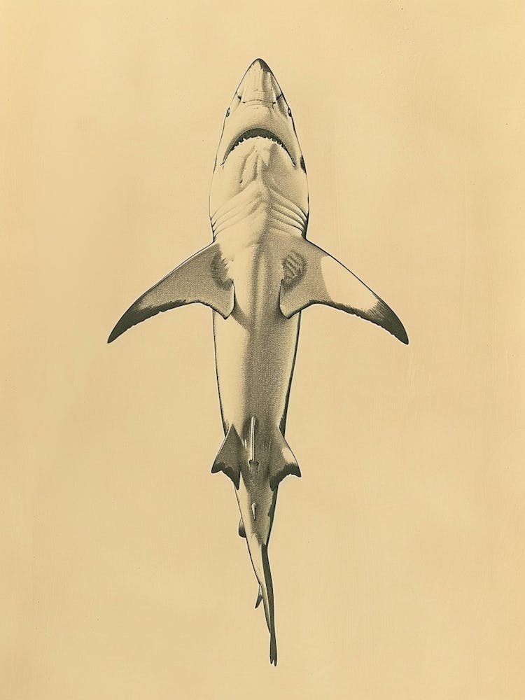 Mako Shark Vintage Illustration 1