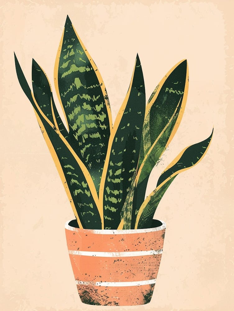 Schlangenpflanze Minimalistische Illustration 5