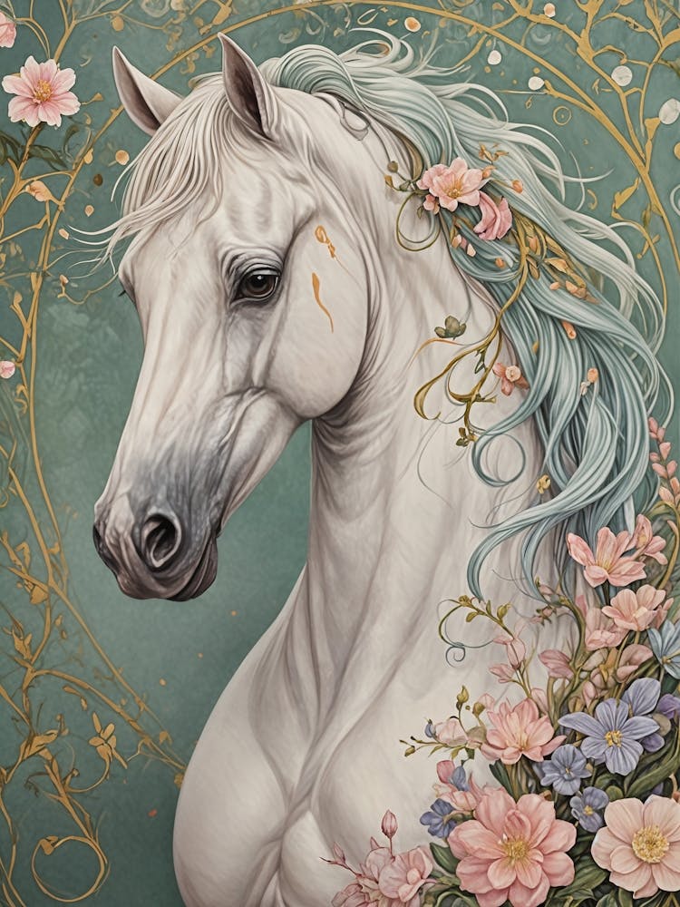 White Beauty With Flowers