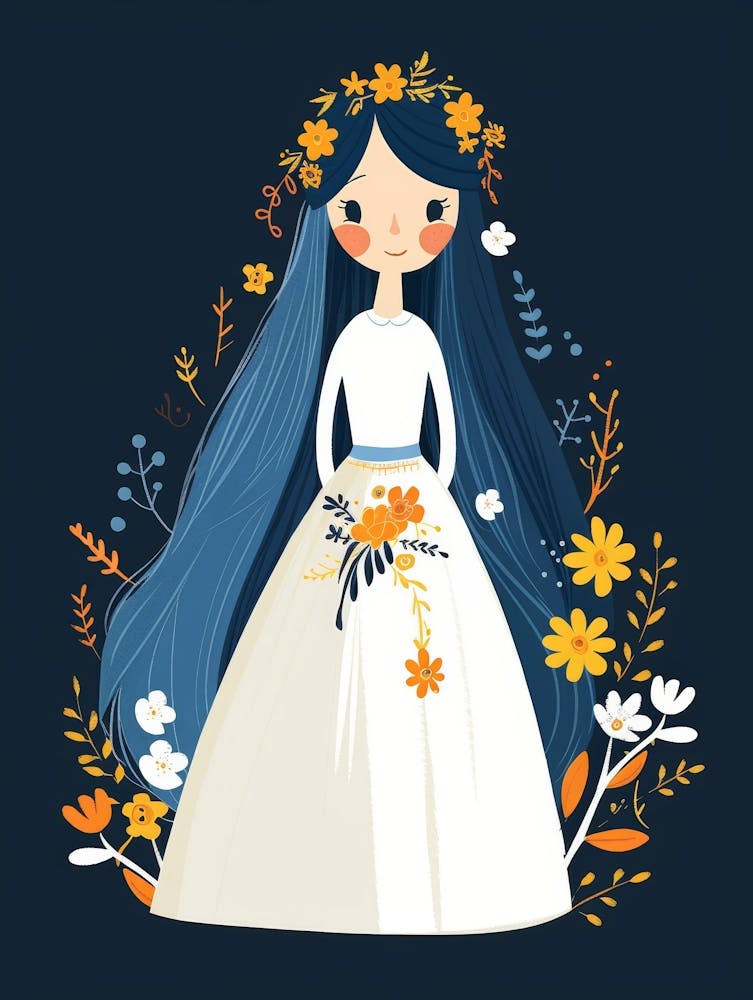 Wedding Girl With Flowers