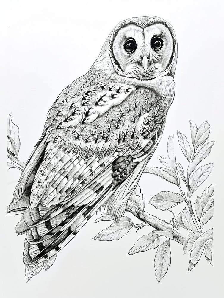 Australian Masked Owl Drawing 1
