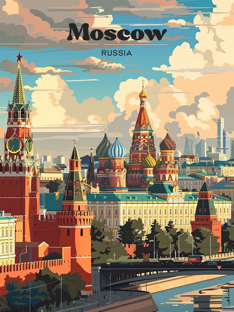 Moscow Russia Red Square Digital Travel Art