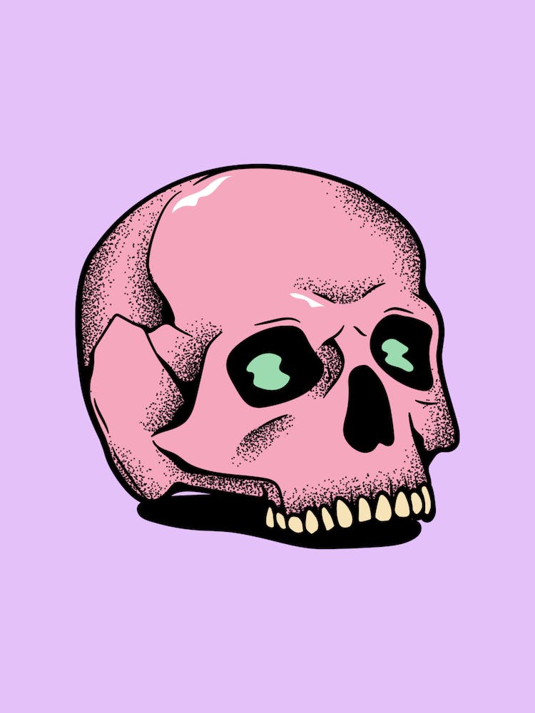 Candy Colour Skull, Pop art Barbiecore Style