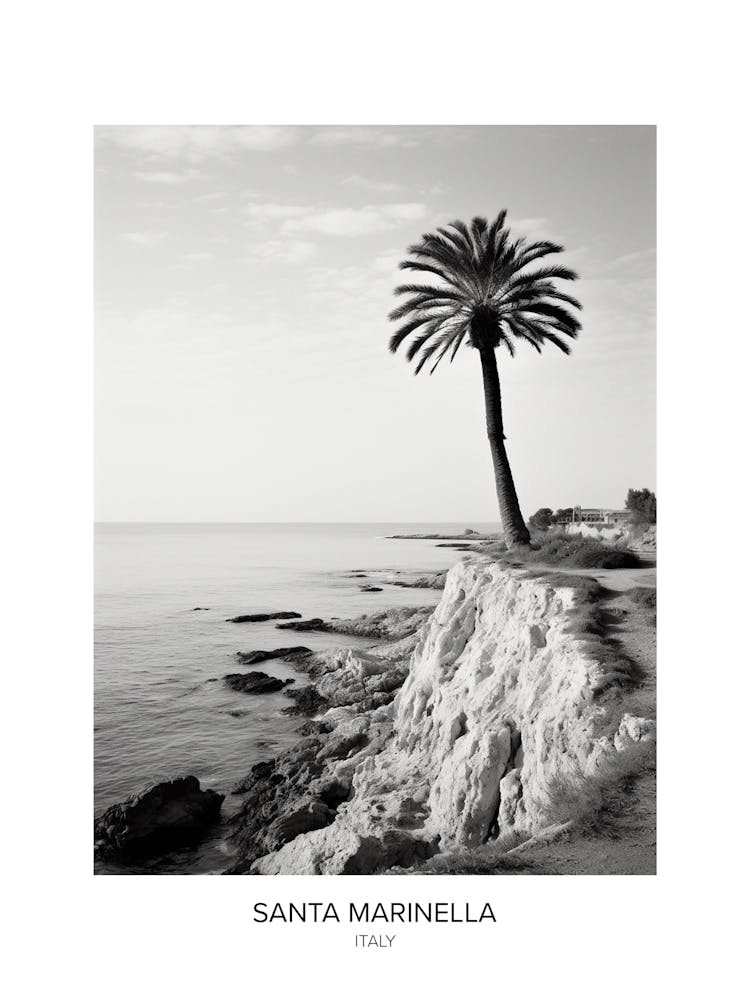 Poster Of Santa Marinella, Italy, Black And White Photo 4