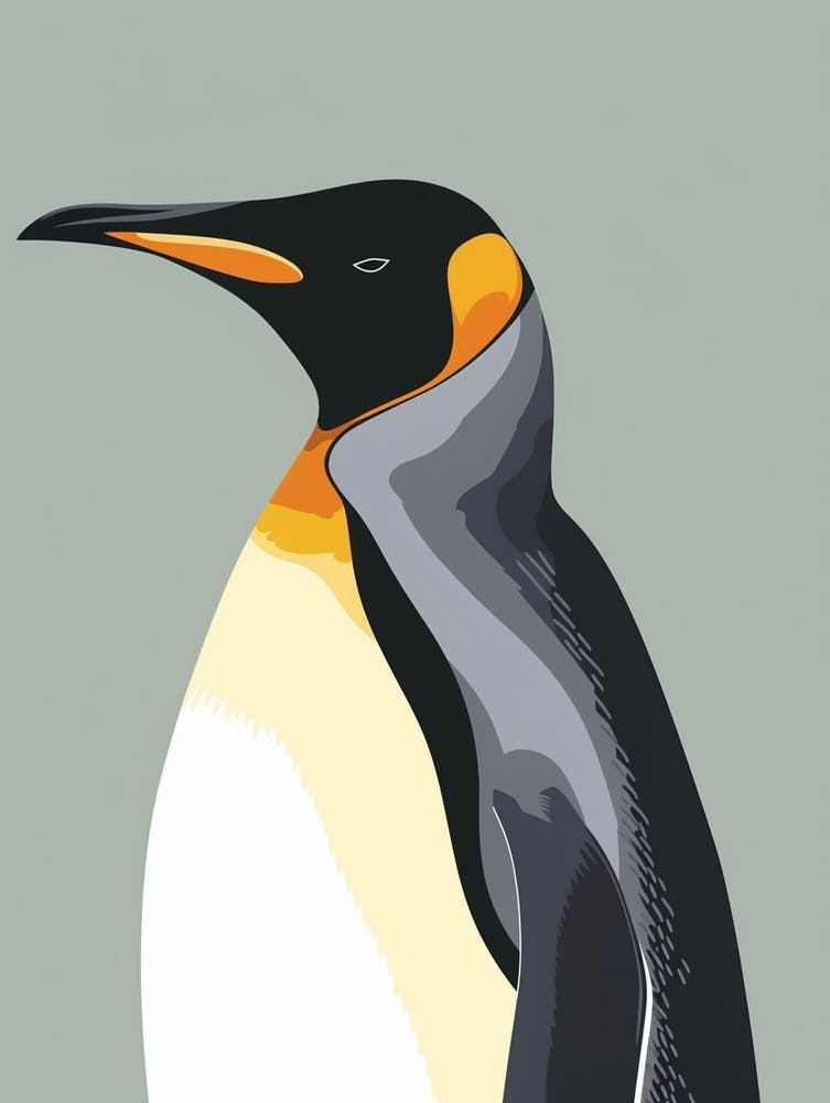 King Penguin Bleaker Island Minimalist Illustration 6