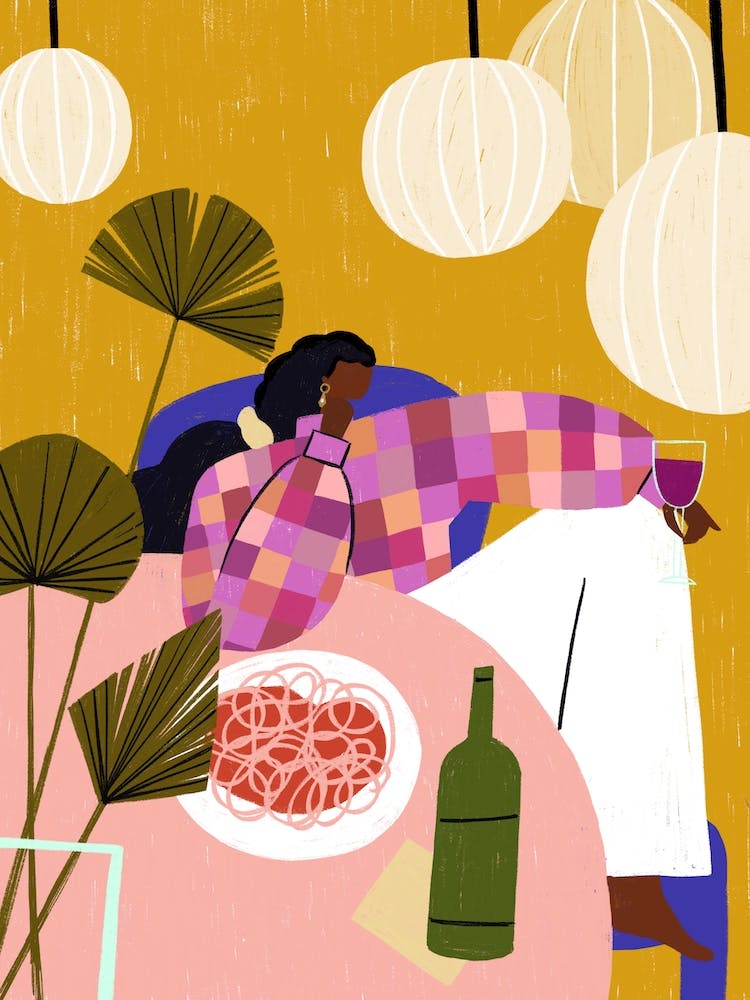 Spaghetti And Wine Orange & Pink