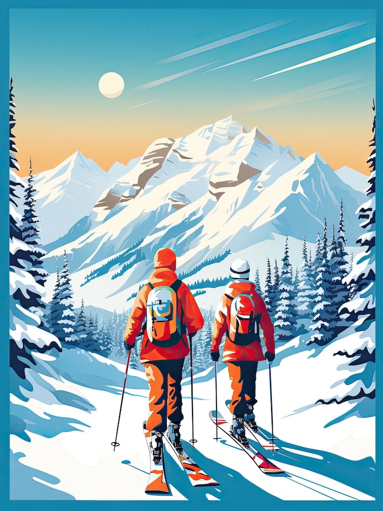 Banff Sunshine Village   Alberta Canada, Ski Resort Illustration 2