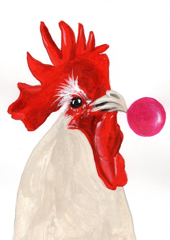 Rooster With Bubblegum