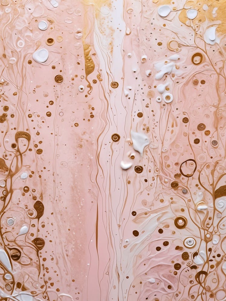 Gold und Rosa Marmor Flüssiger Marmor Nr. 3