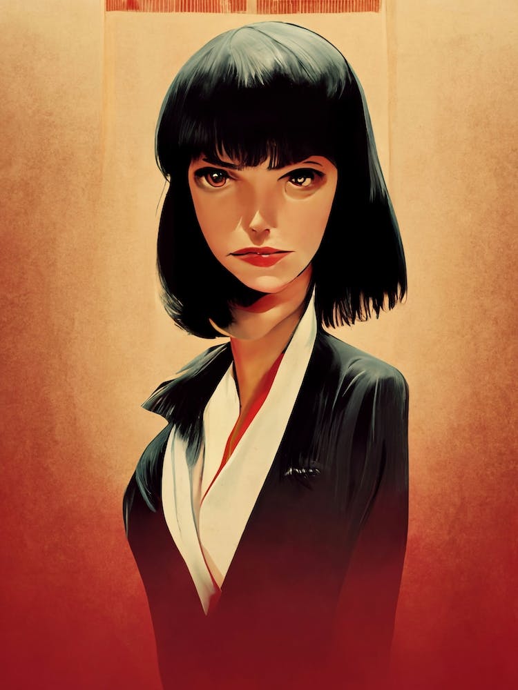 Mia Wallace Pulp Fiction Style Anime