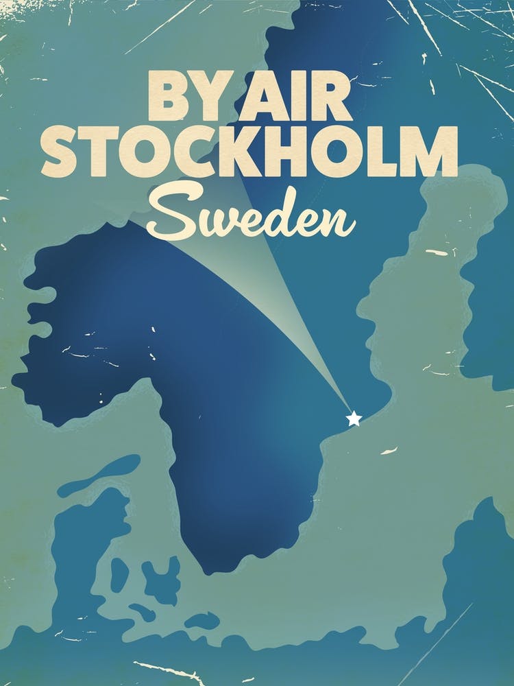 By Air Stockholm Sweden - Affiche de voyage