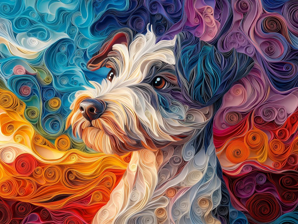 Sealyham Terrier Paper Quilling Dog Portrait
