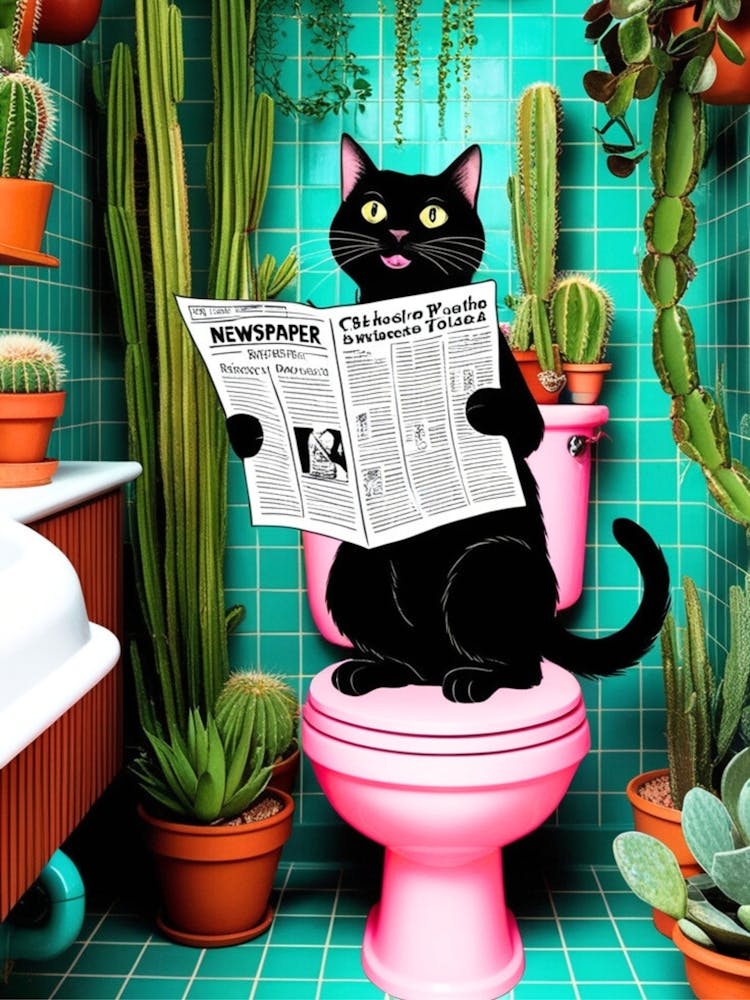 Cat Reading Newspaper 3