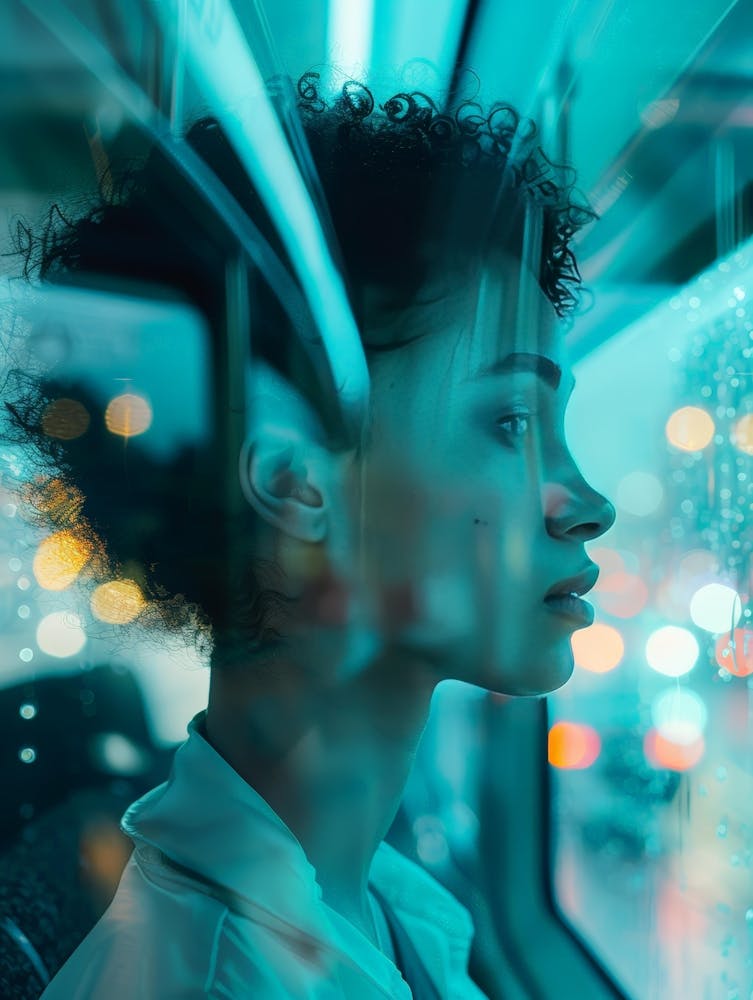 Portrait Of A Woman In A Train