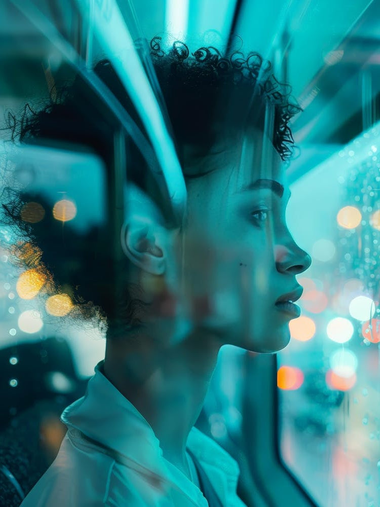 Portrait Of A Woman In A Train