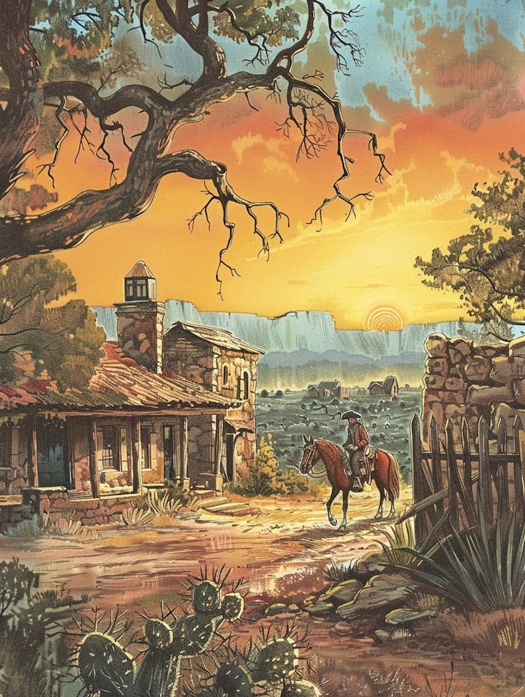 Storybook Illustration The Domain Austin Texas 1