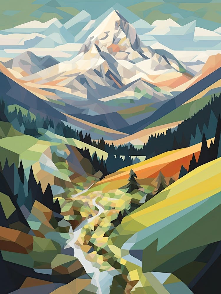 The Alps   Geometric Vector Illustration 4