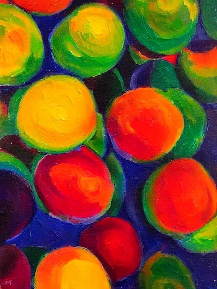 Acai Fruit Vibrant Matisse Inspired Painting Fruit