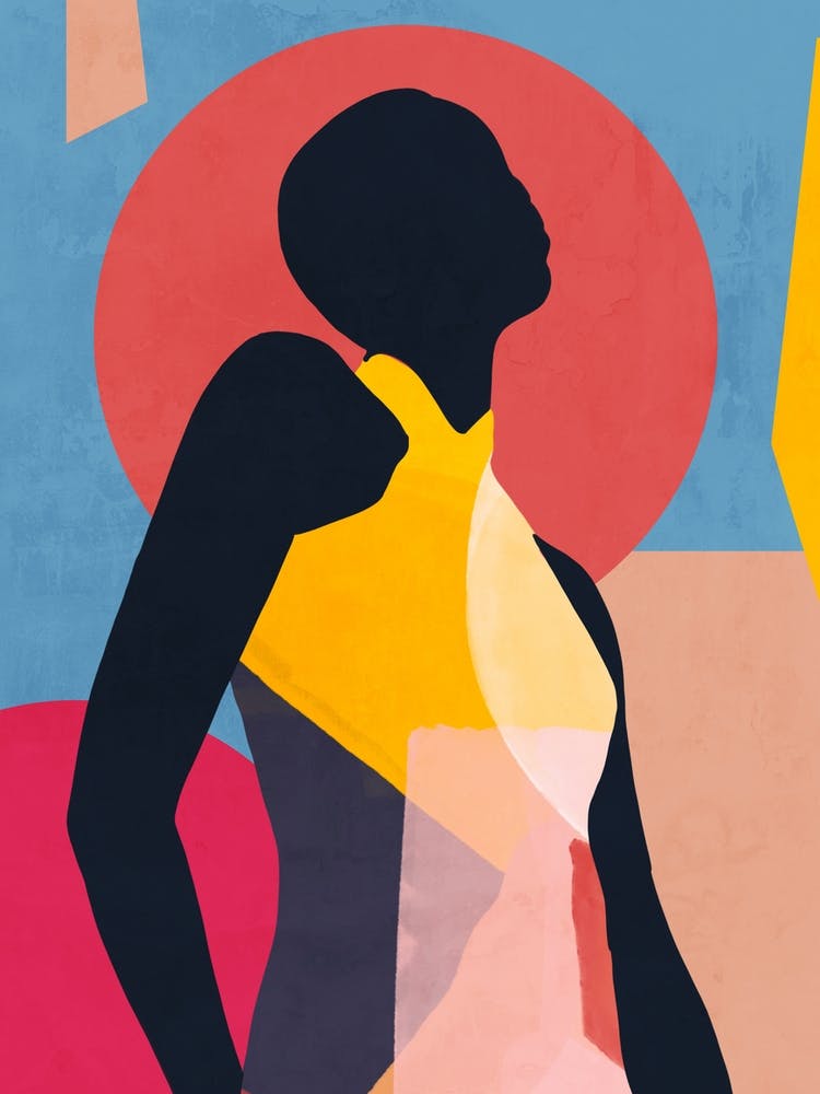 Abstract Art Sunset Girl 2