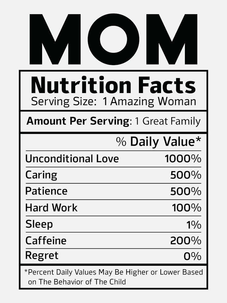 Funny Mom Nutrition Facts1