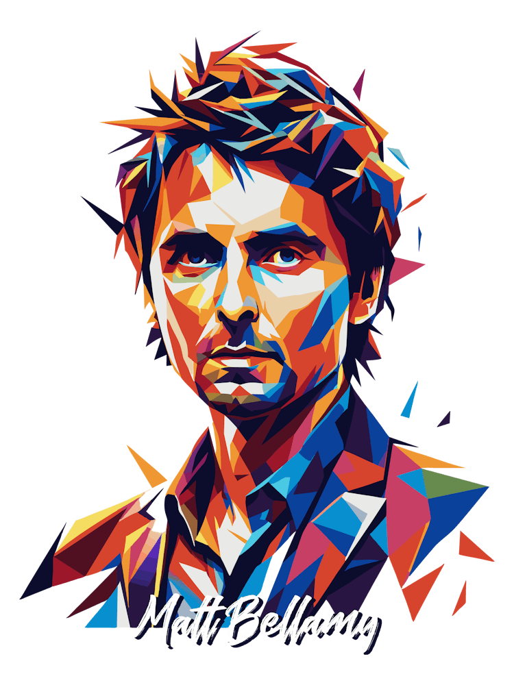 Muse Matt Bellamy 01 Portrait Music Icon Style WPAP Pop Art