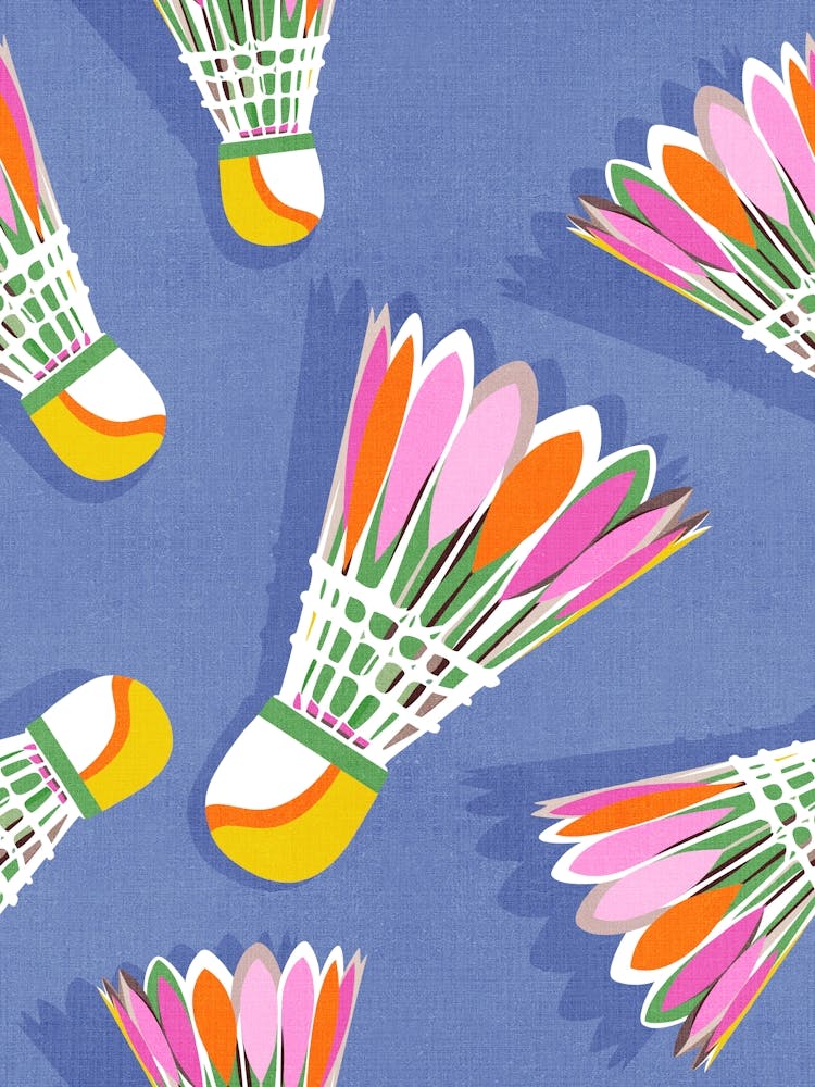 Motif Pop Art Volant de Badminton Nova Bleu et Rose