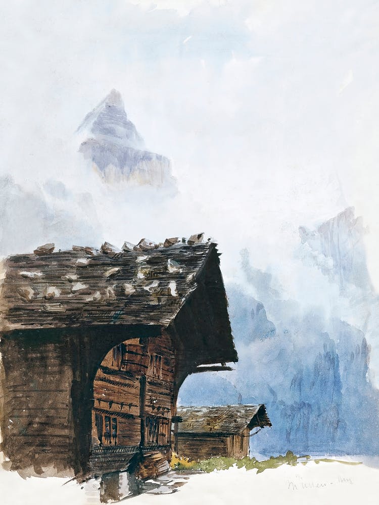 Chalets, Mürren From Splendid Mountain Watercolours Sketchbook (1870), John Singer Sargent