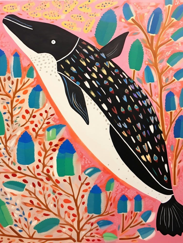 Maximalist Animal Painting Humpback Whale 2
