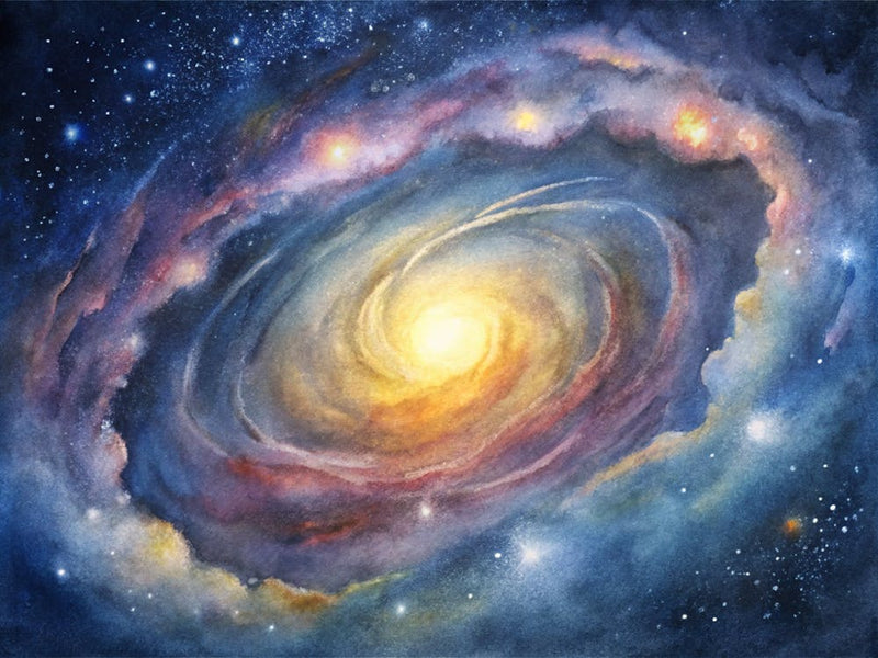 A Glowing Image Of A Spiral Galaxy Captured Throug (1)