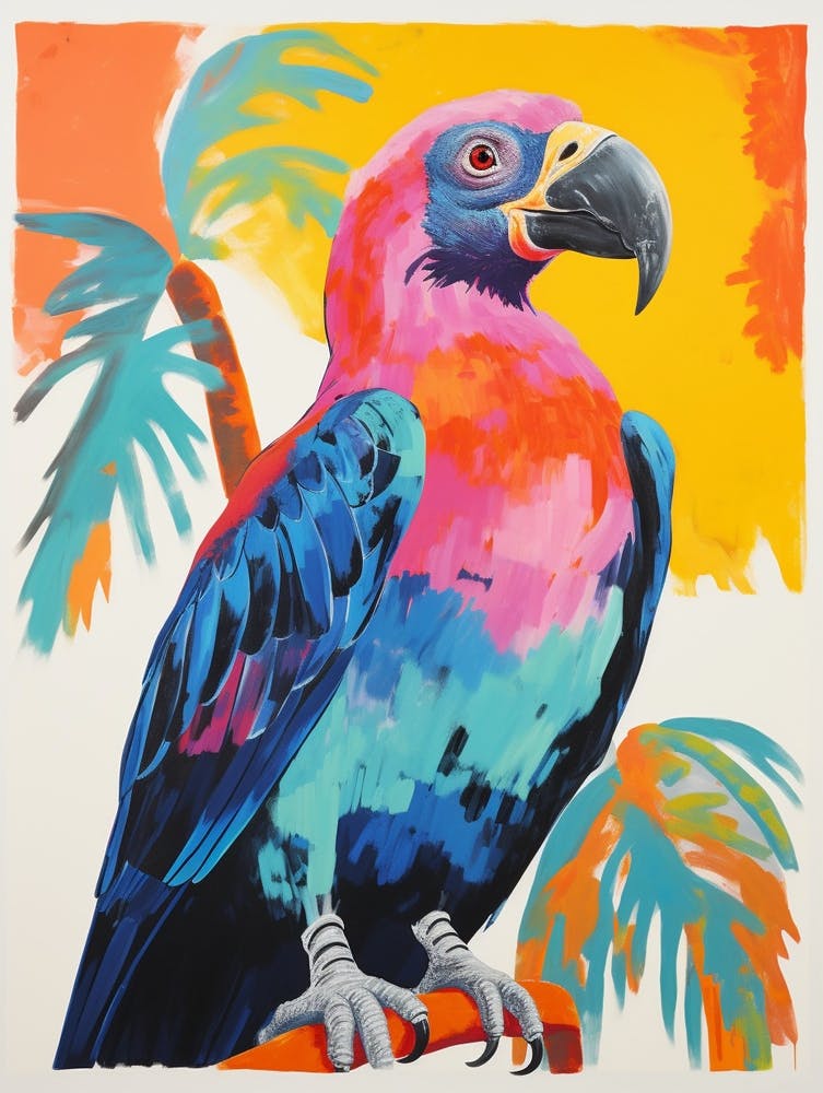Buntes Vogelgemälde Kalifornischer Kondor 1