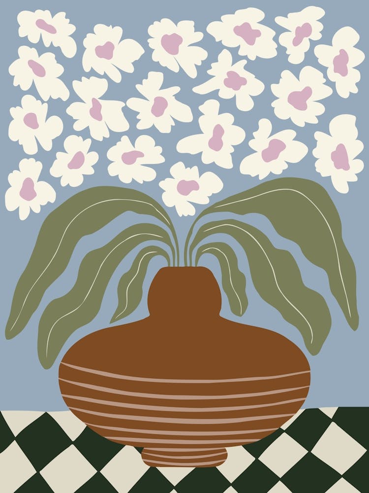 Retro Clay And Flower