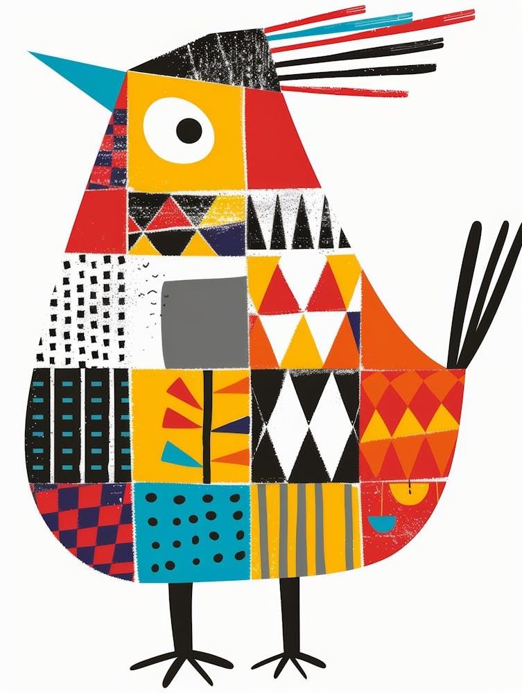 Vogel im Patchwork
