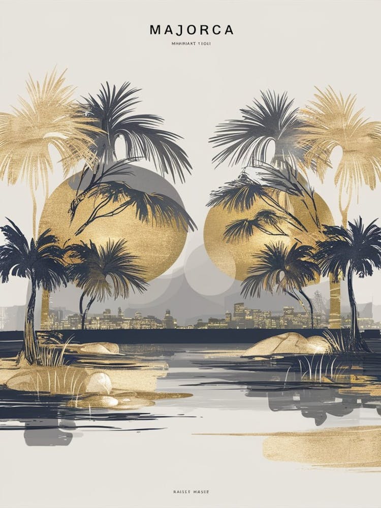 A Captivating Minimalist Illustration Of A Moonlit Beach Scene In Majorca, With Soft Brushstrokes And Double Exposure Effect