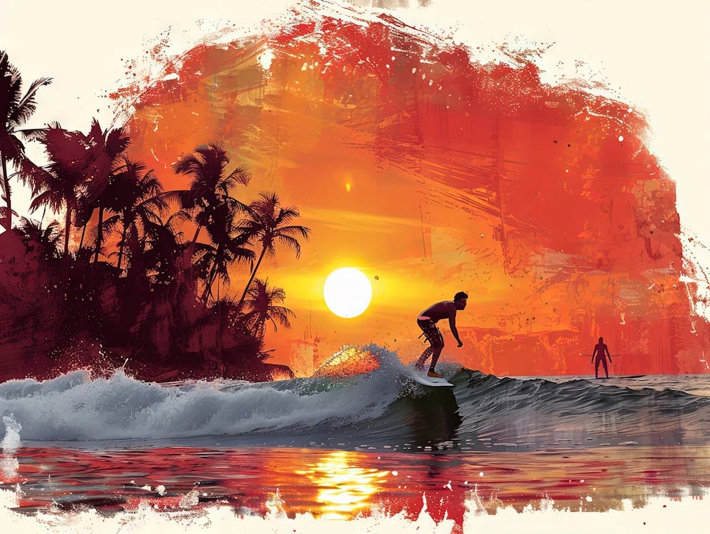 Surfer At Sunset 2