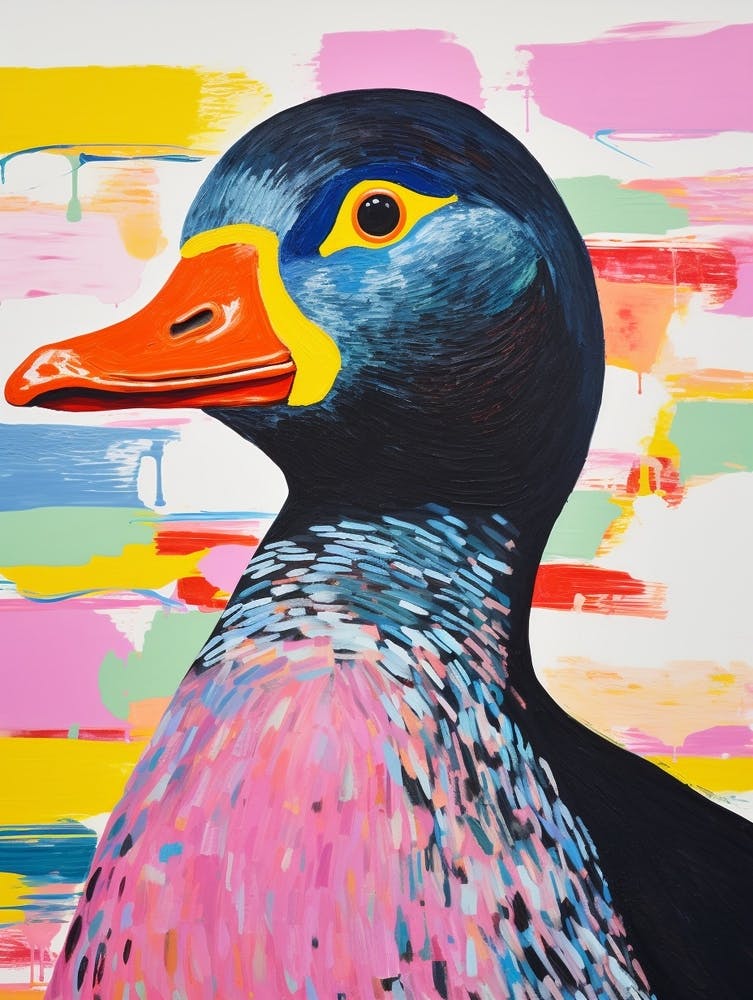 Colourful Bird Painting Coot 1