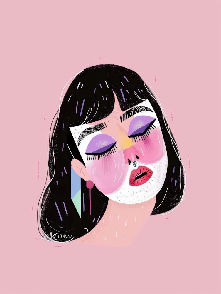Illustration Of A Woman'S Face 4