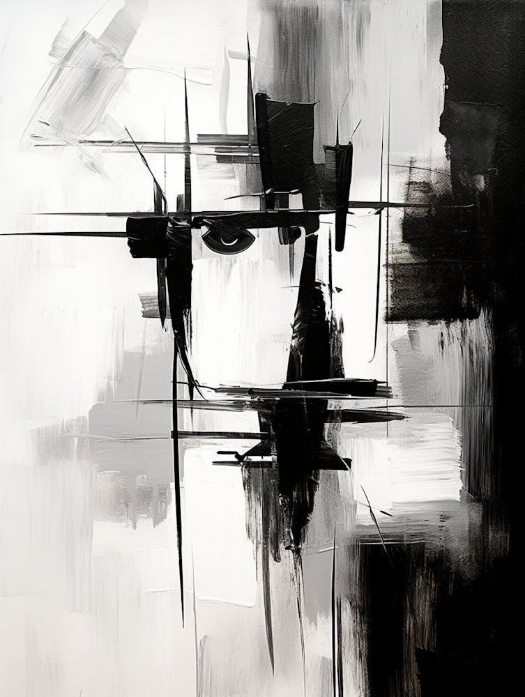 Melancholy Abstract Black And White 2