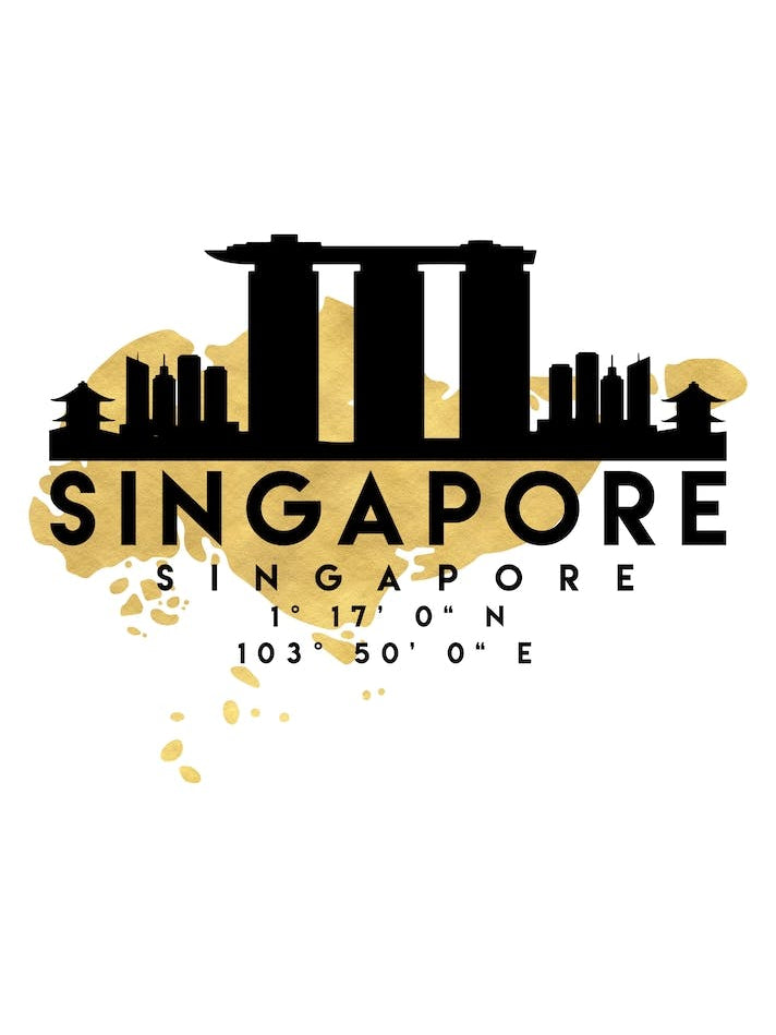 Singapore Silhouette City Skyline Map