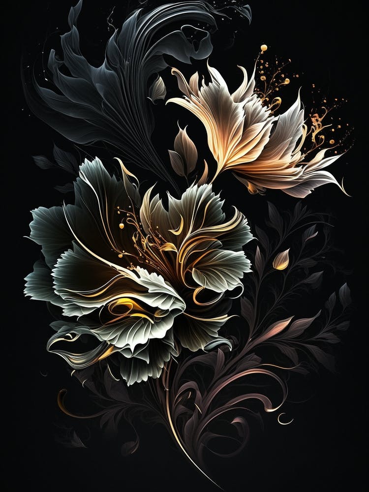 Elegant Abstract Floral Painting