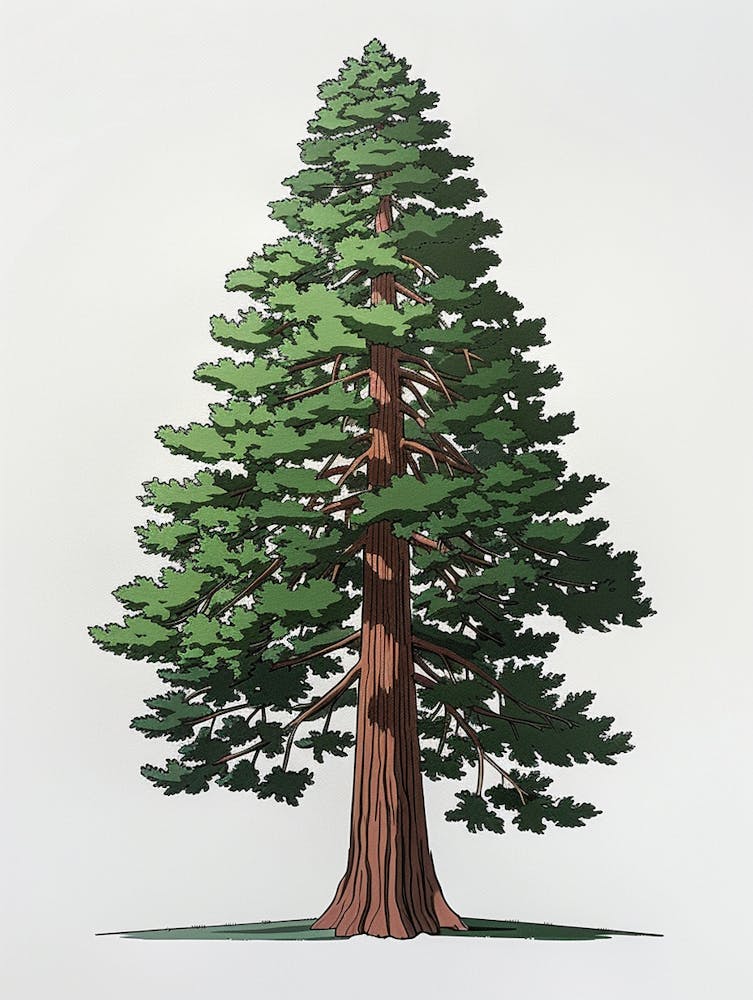 Redwood Tree Pixel Illustration 4